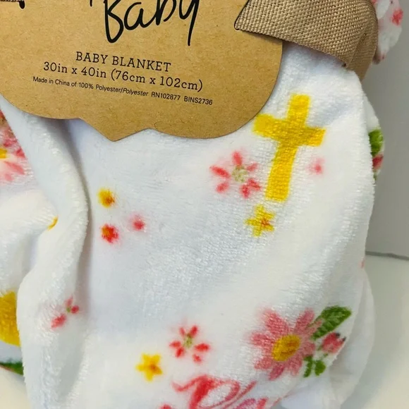 Adirondack Baby by Berkshire My Cozy Baby Blanket Blessed Baby Christian Crosses - Picture 5 of 12